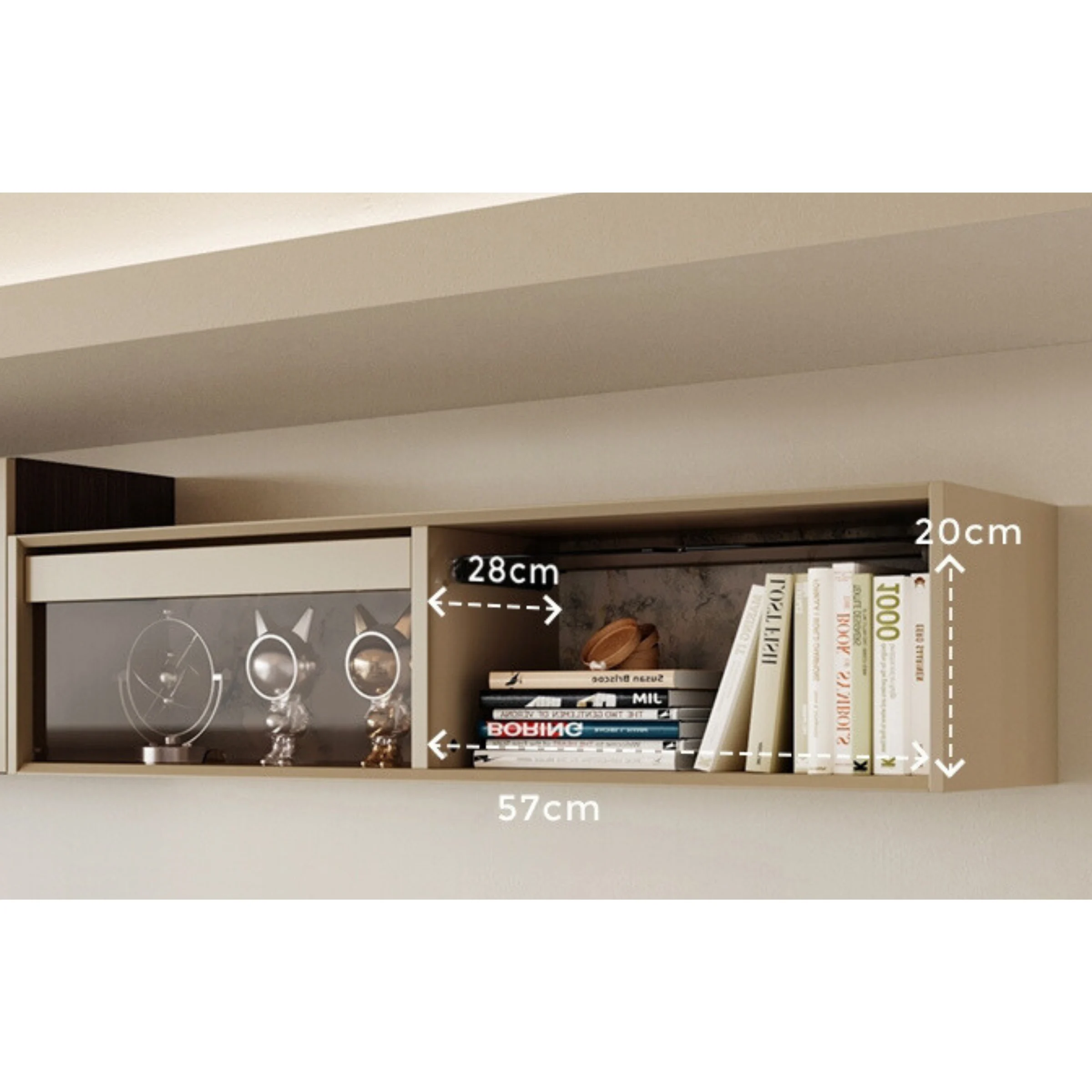 Linspire Vanko Floating Office Desk & Bookcase Set