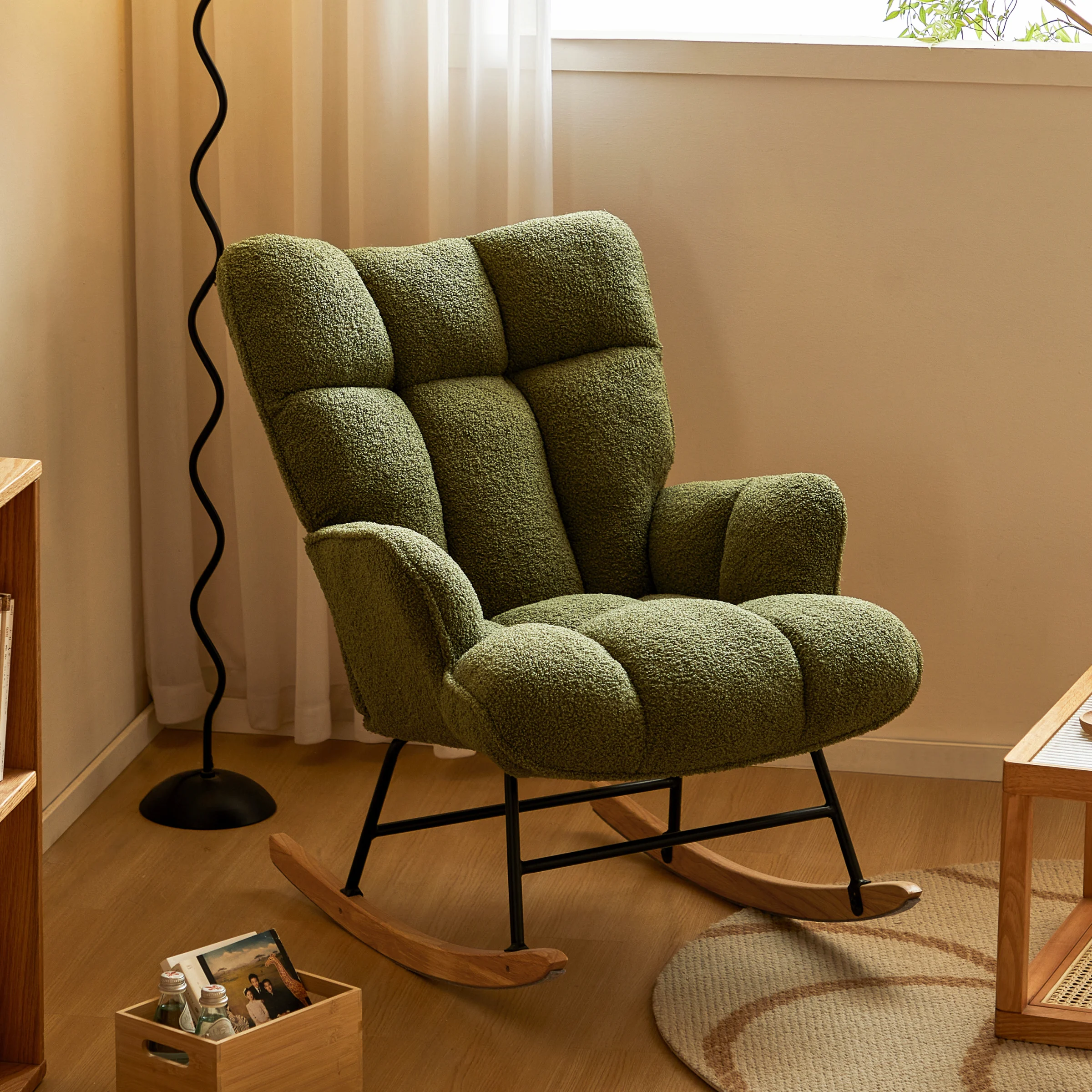 Linspire Evans Boucle Rocking Chair, Green