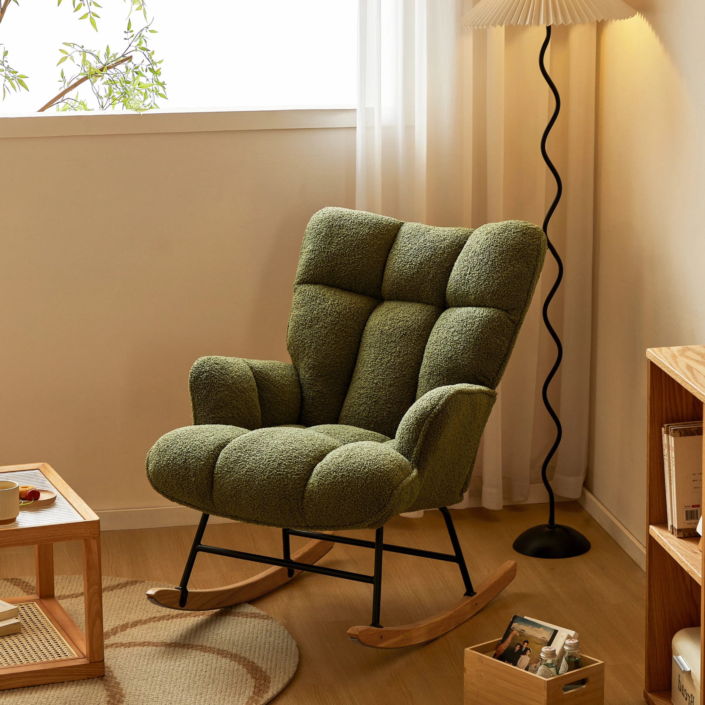 Linspire Evans Boucle Rocking Chair, Green