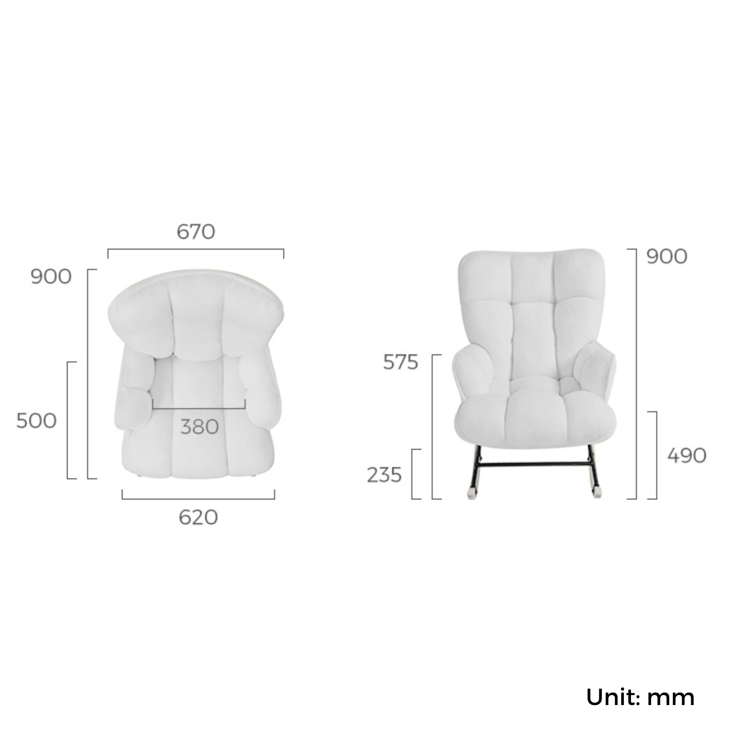 Linspire Evans Boucle Rocking Chair, Green