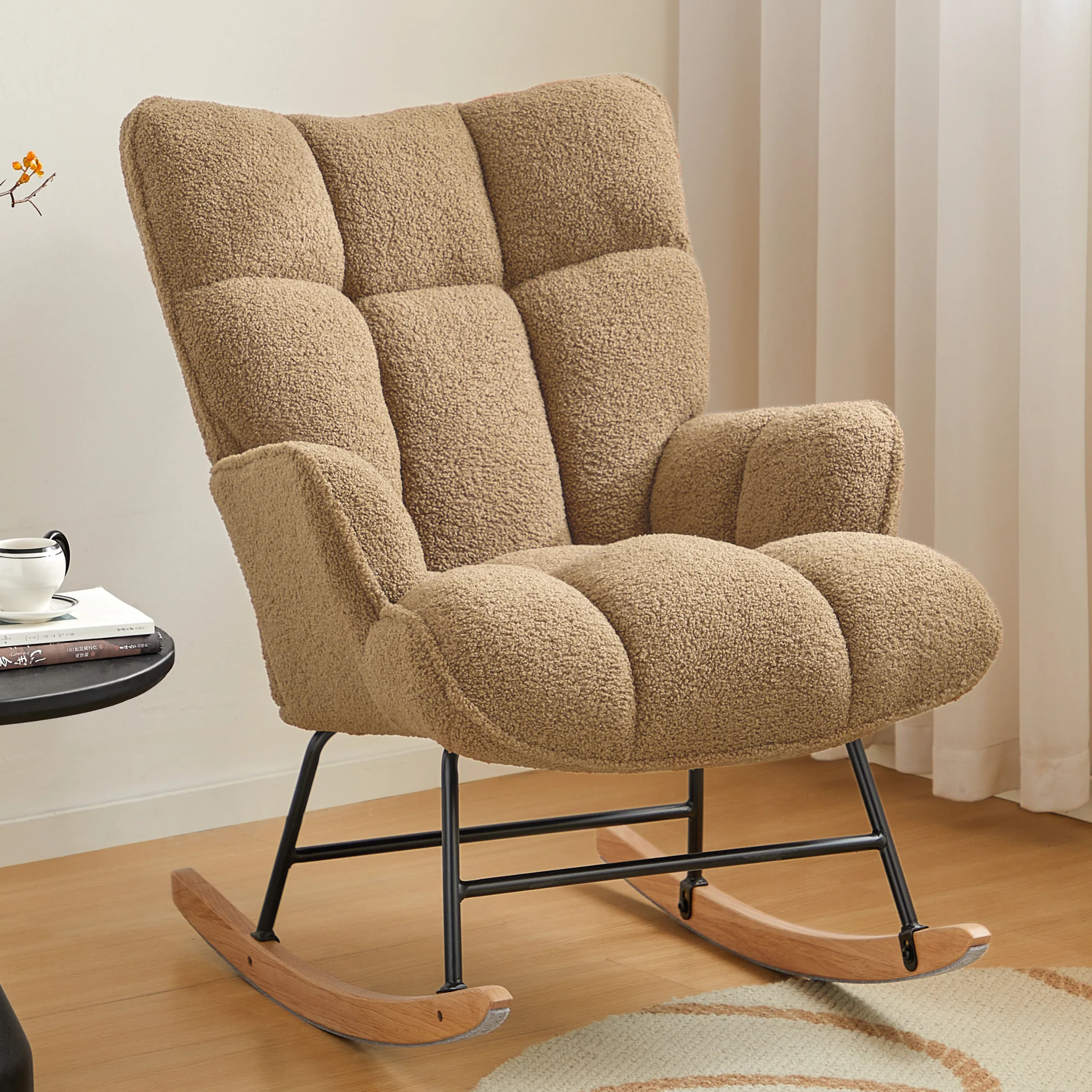 Linspire Evans Boucle Rocking Chair, Brown