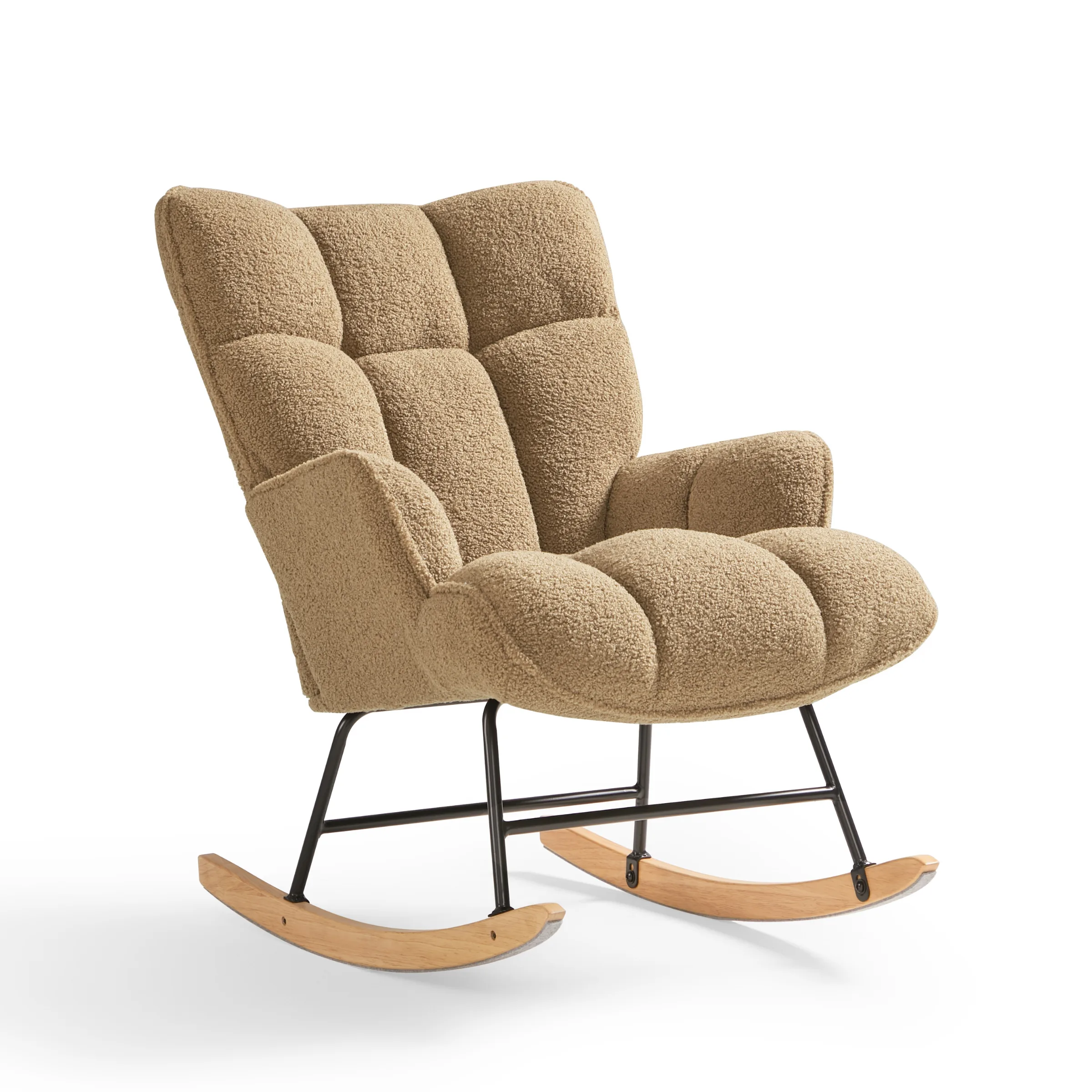 Linspire Evans Boucle Rocking Chair, Light Tan