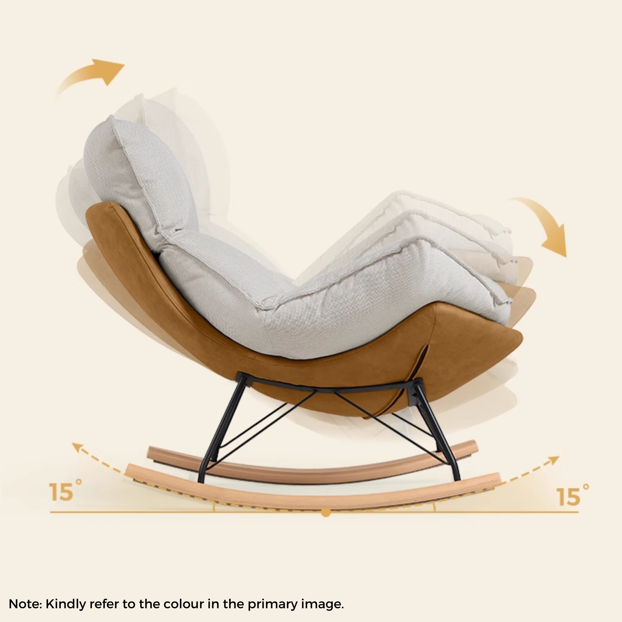 Linspire Ubel Rocking Chair, Green & Cool White