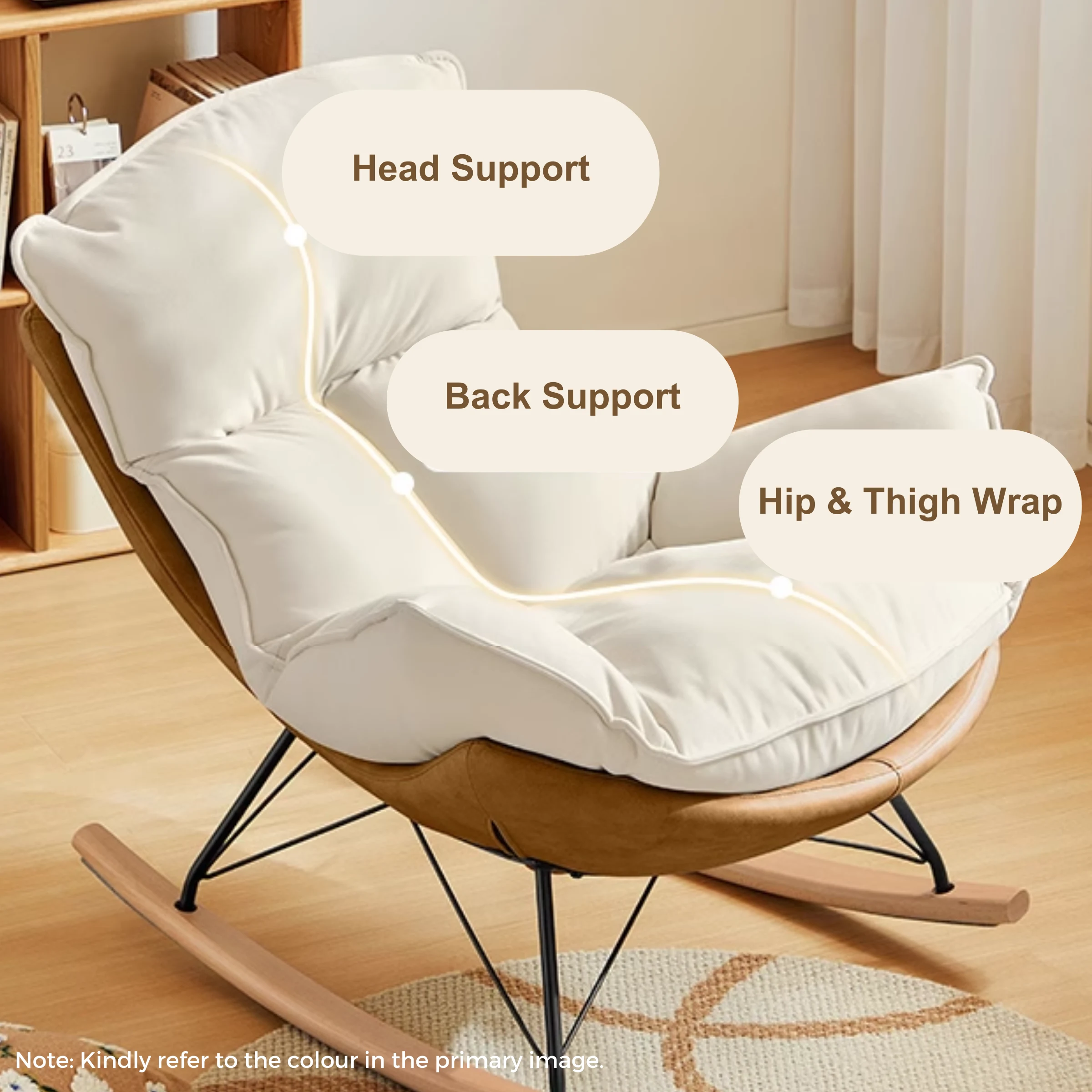 Linspire Ubel Rocking Chair, Green & Cool White