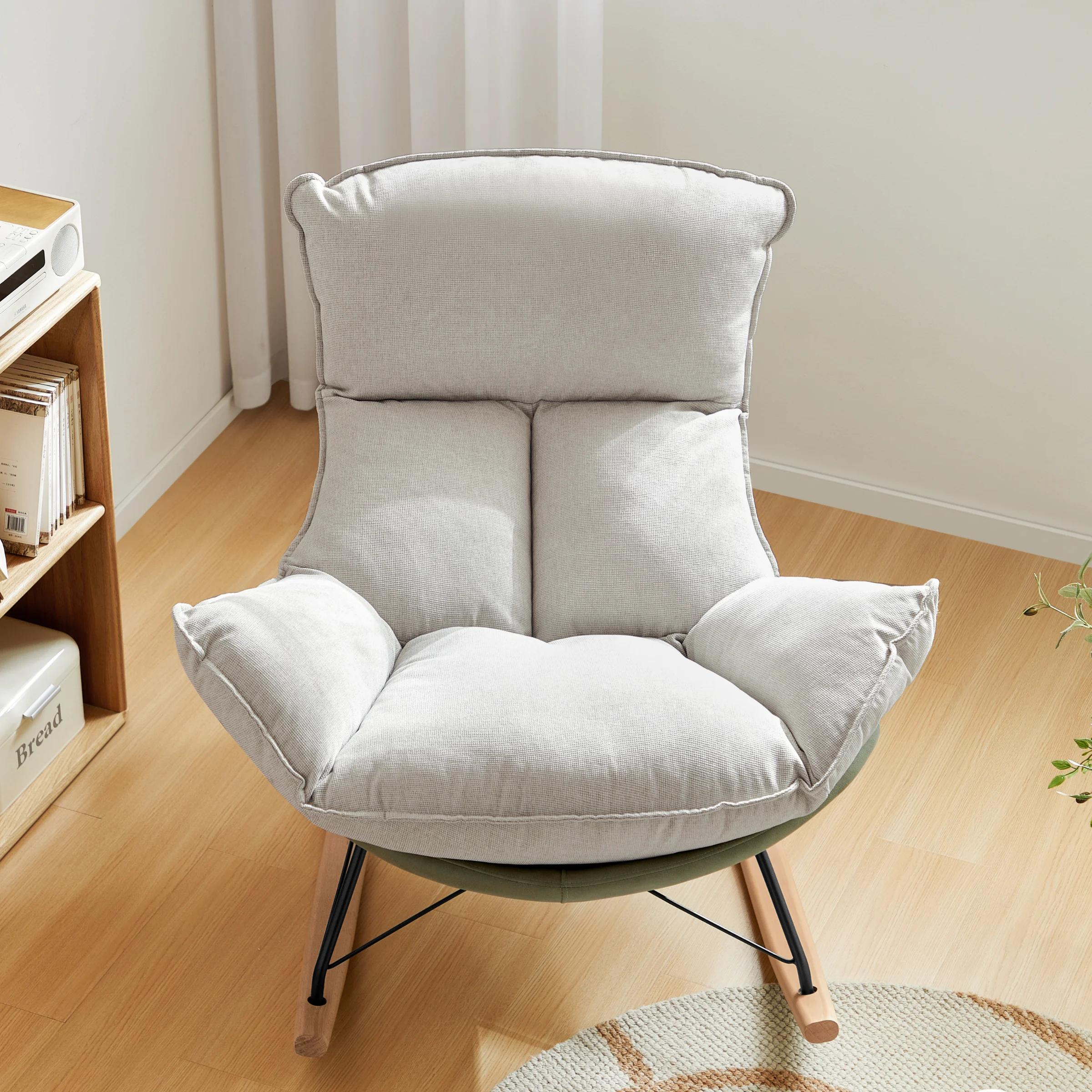 Linspire Ubel Rocking Chair, Green & Cool White
