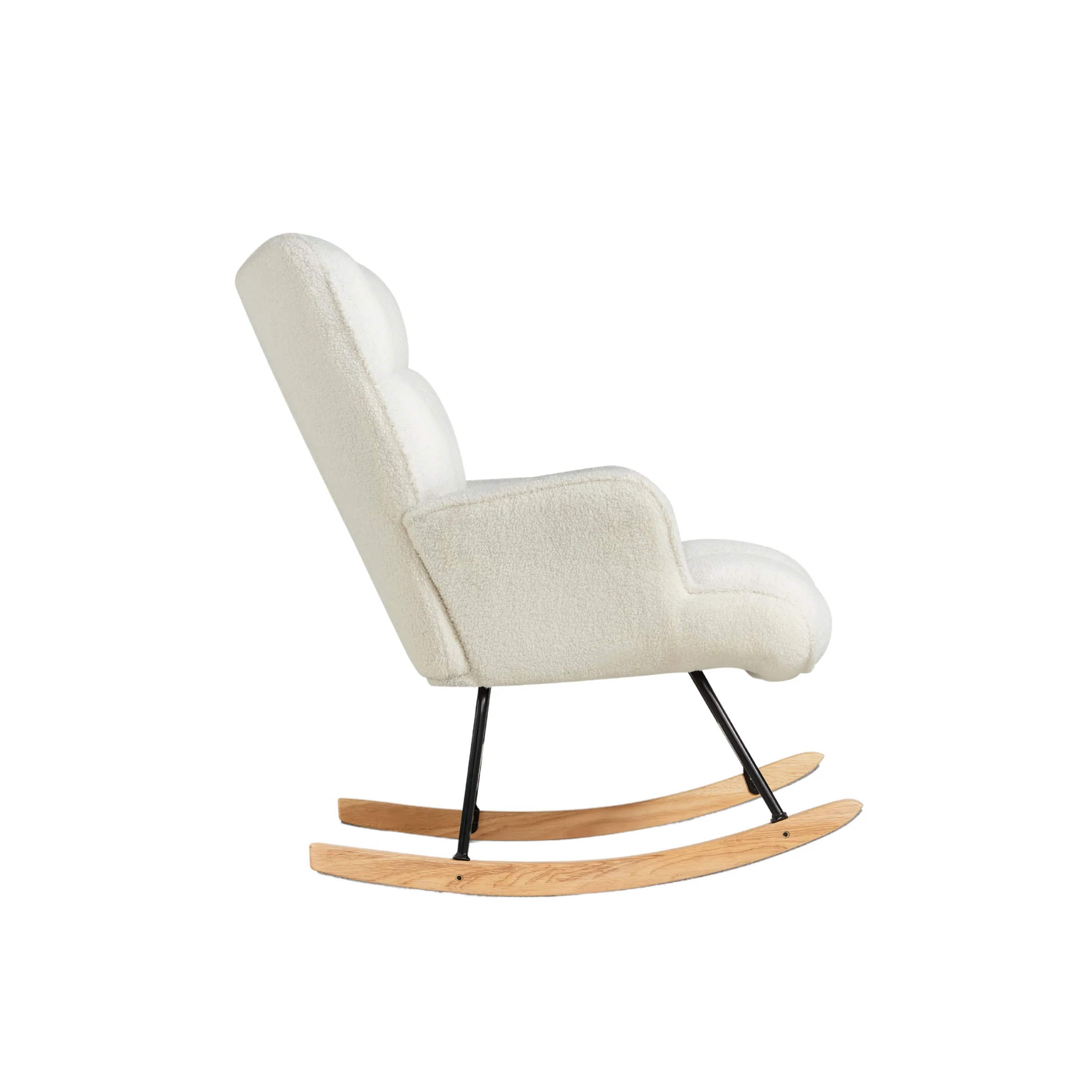 Linspire Evans Boucle Rocking Chair, White