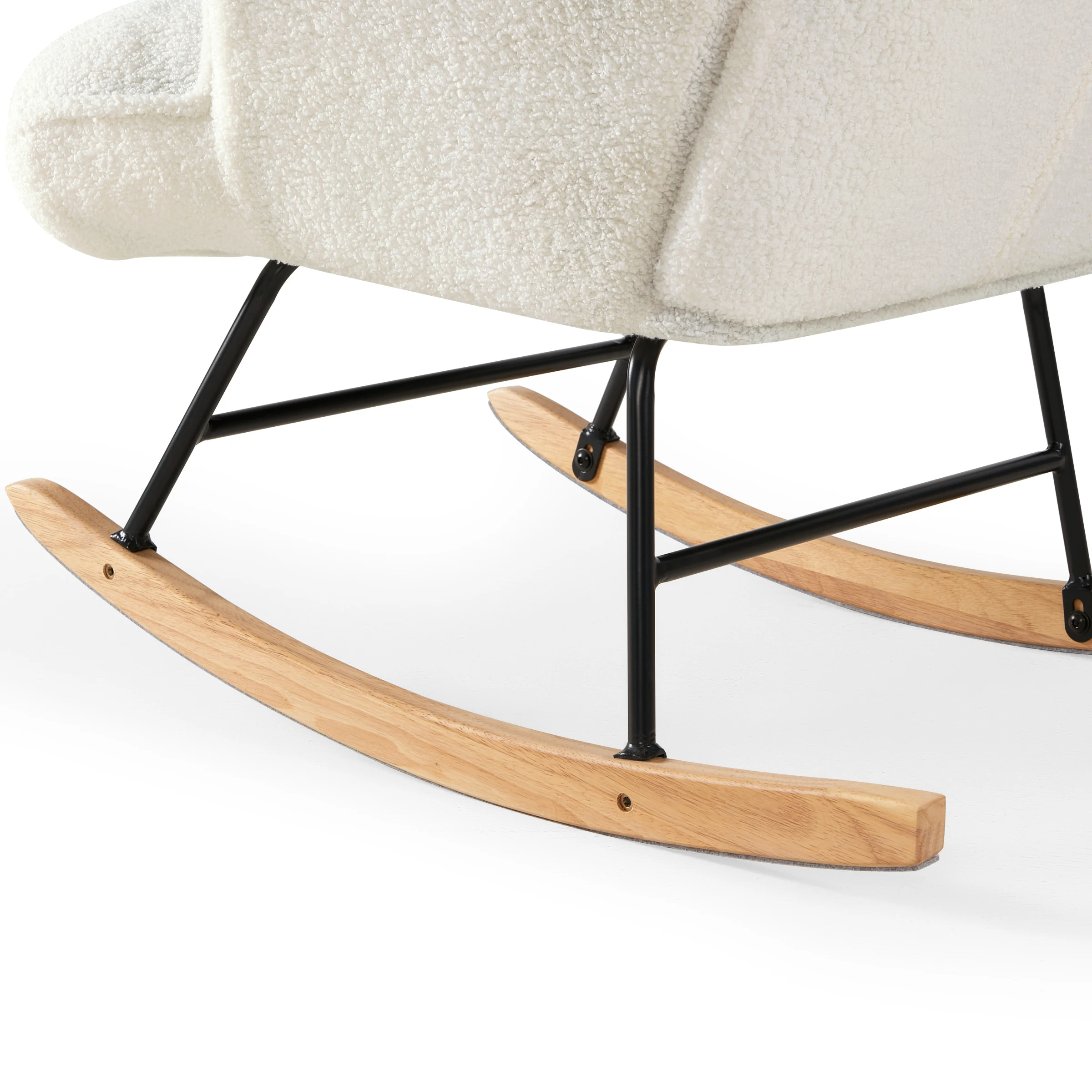 Linspire Evans Boucle Rocking Chair, White