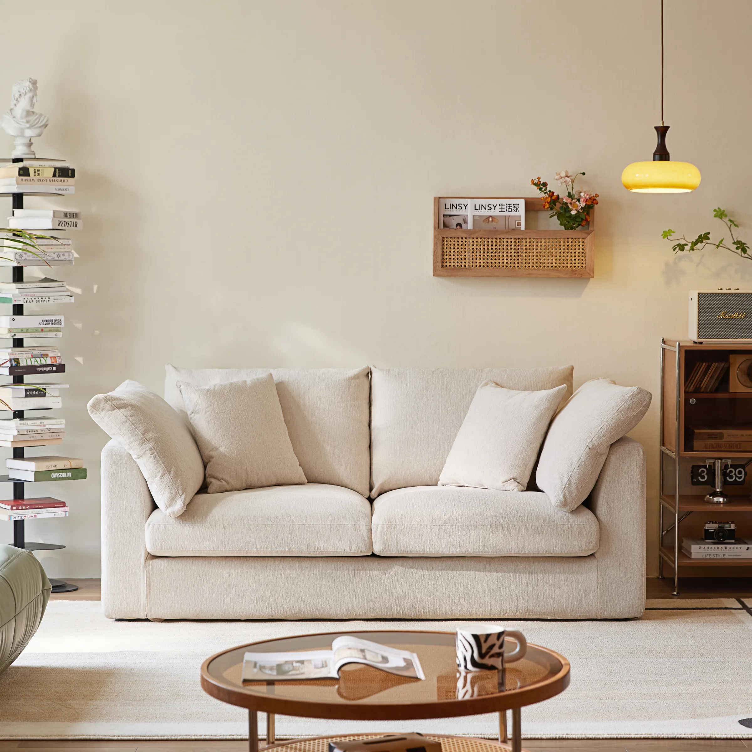 Linspire Neuer Chenille 3-Seater Sofa, Neutral White