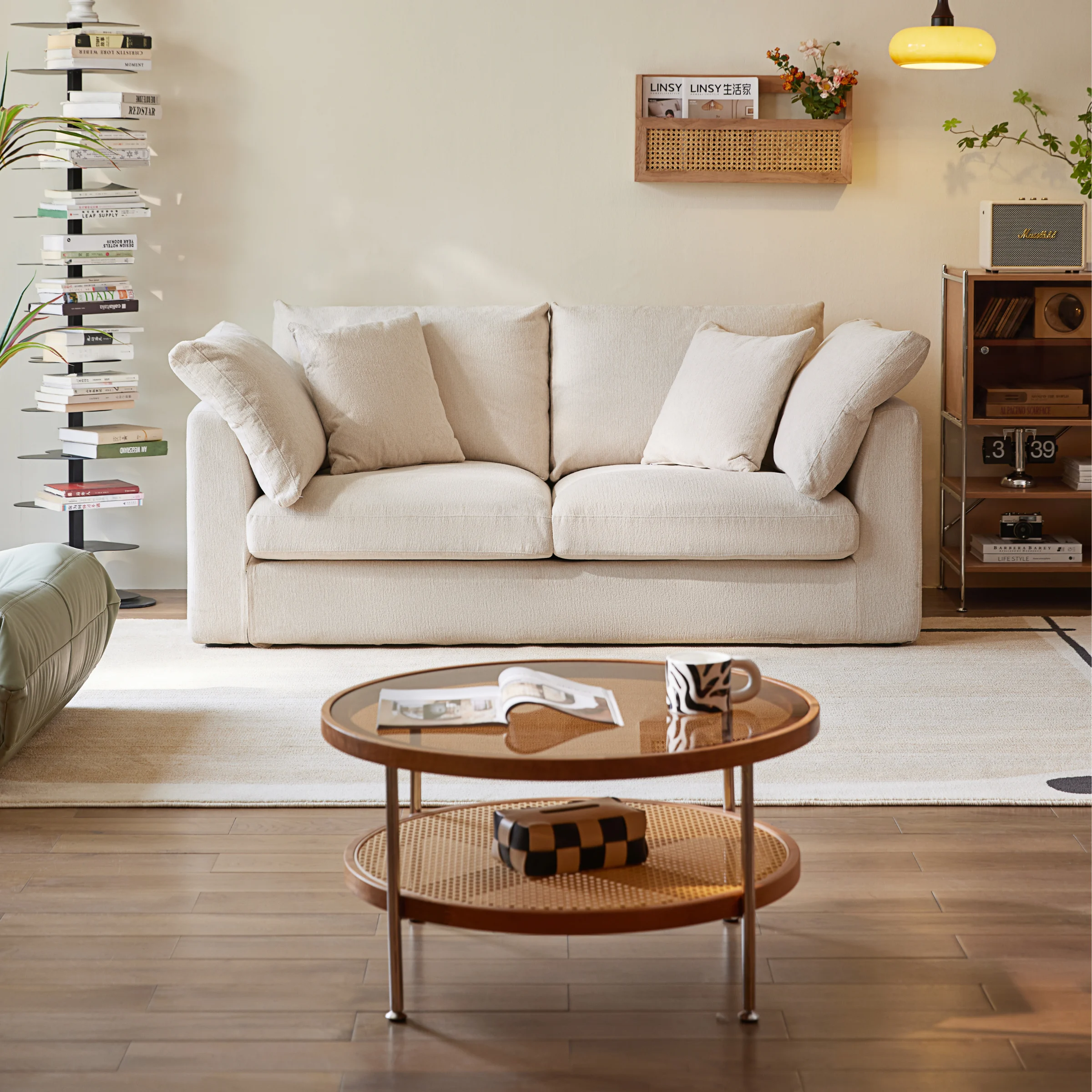 Linspire Neuer Chenille 3-Seater Sofa, Neutral White