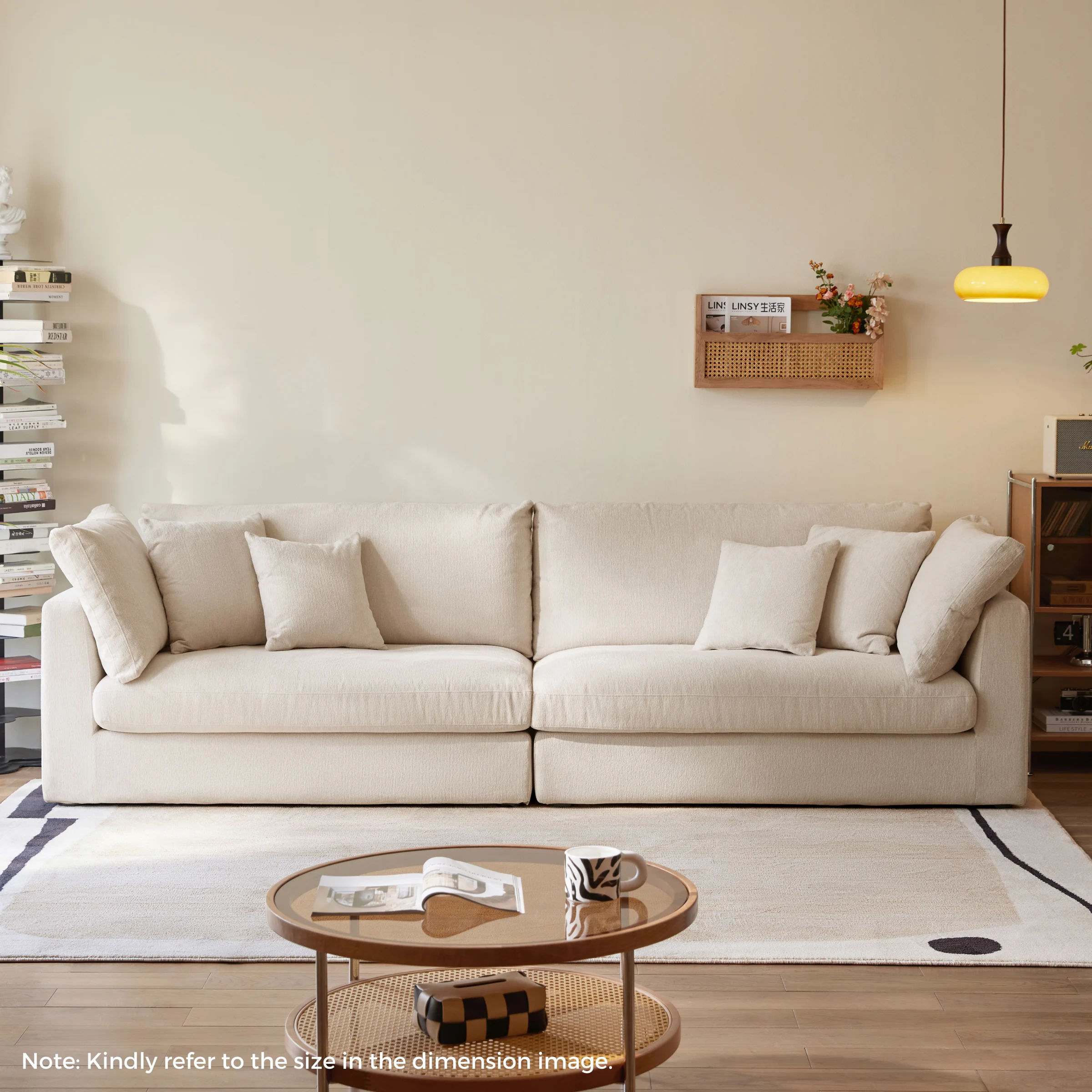 Linspire Neuer Chenille 3.5-Seater Sofa, Neutral White