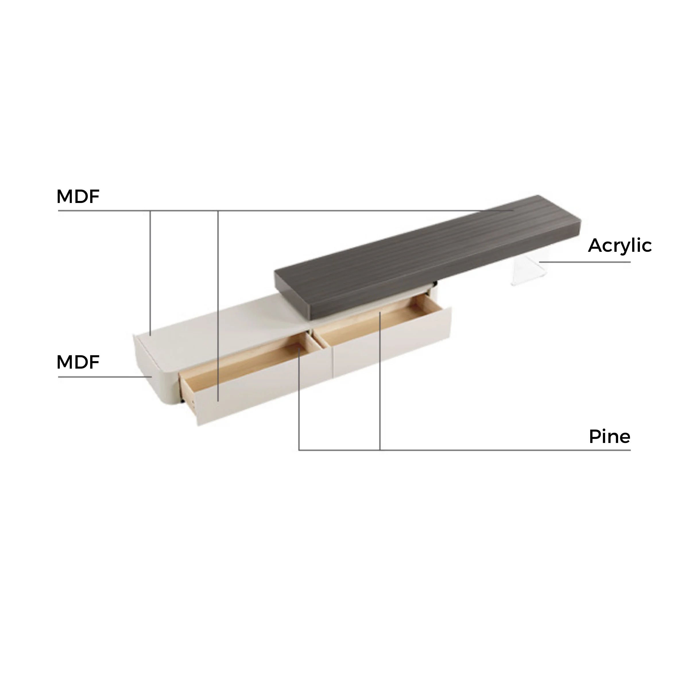 Linspire Hayden Extendable Entertainment Unit