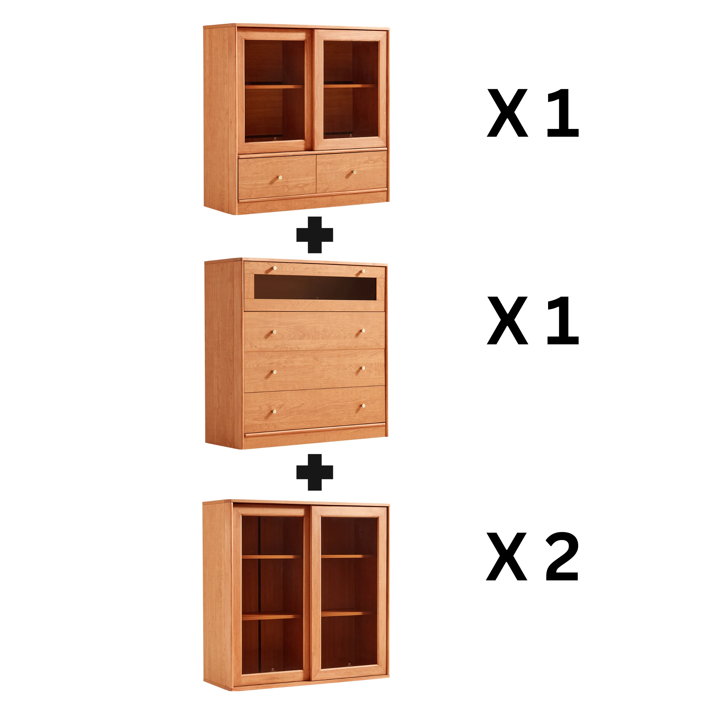 Linspire Verve Set of 4 Modular Glass Door Bookcase