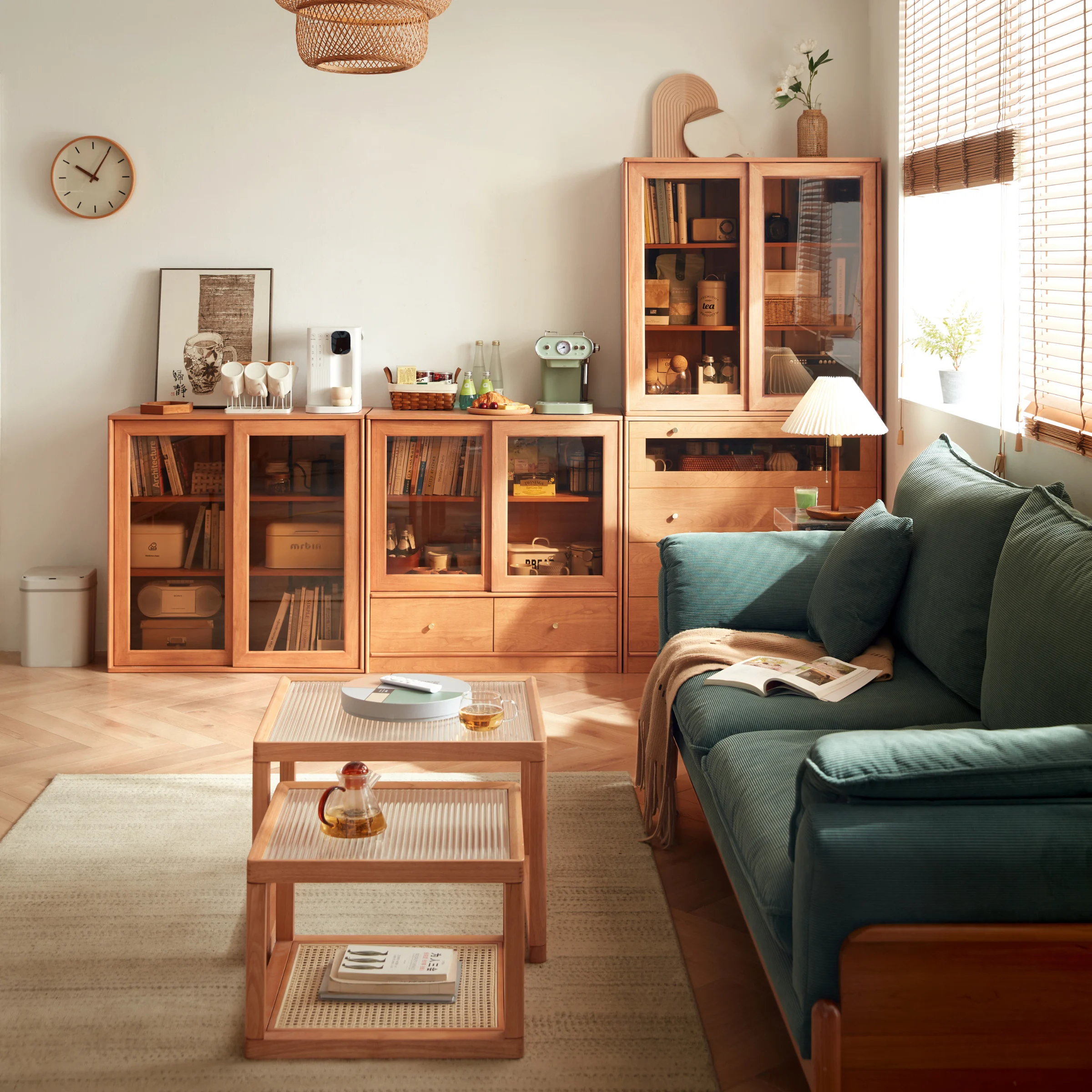 Linspire Verve Set of 4 Modular Glass Door Bookcase