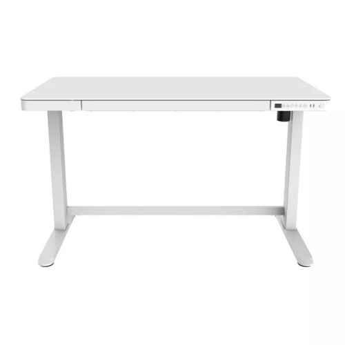 Loctek Et118 All-in-One Standing Desk, With 2 USB-A + 1 USB-C Charging Port, Pull-out Drawer, 1200*600mm, White