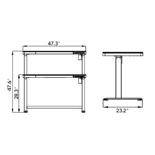 Loctek Et118 All-in-One Standing Desk, With 2 USB-A + 1 USB-C Charging Port, Pull-out Drawer, 1200*600mm, Black