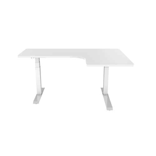 Loctek ET223DL L-Shape Ergonomic Standing Office Desk, Electric Height Adjustable With Dual Motors, 1600x1100x595mm, White