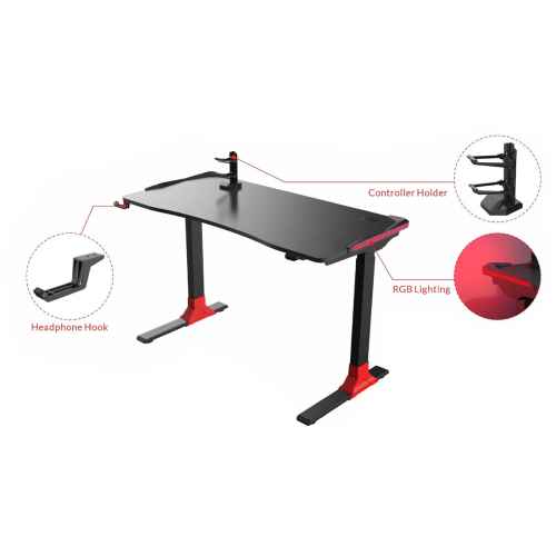 Loctek GET119-L Gaming Desk, Electric Height Adjustable, 1200x600mm, Black