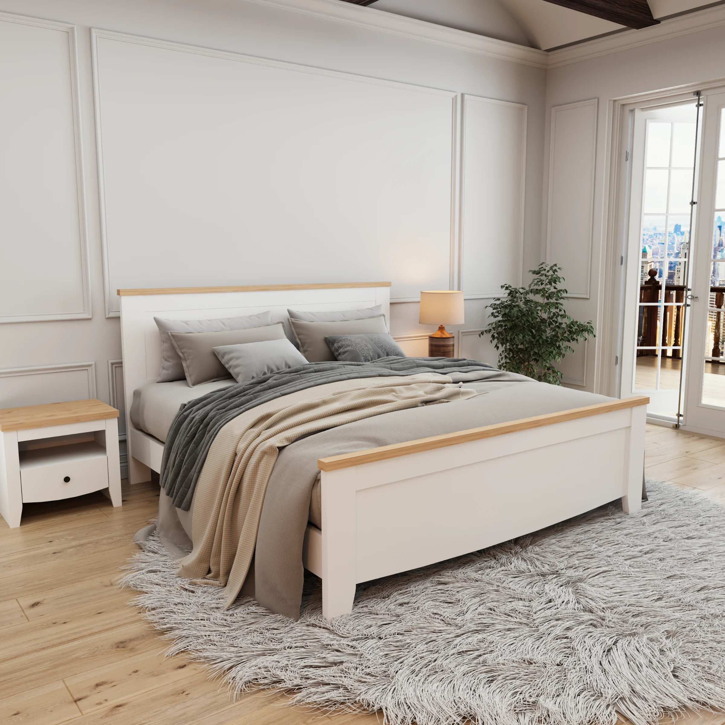 Loft Hampton 3PCS Bedroom Set A, Queen Bed