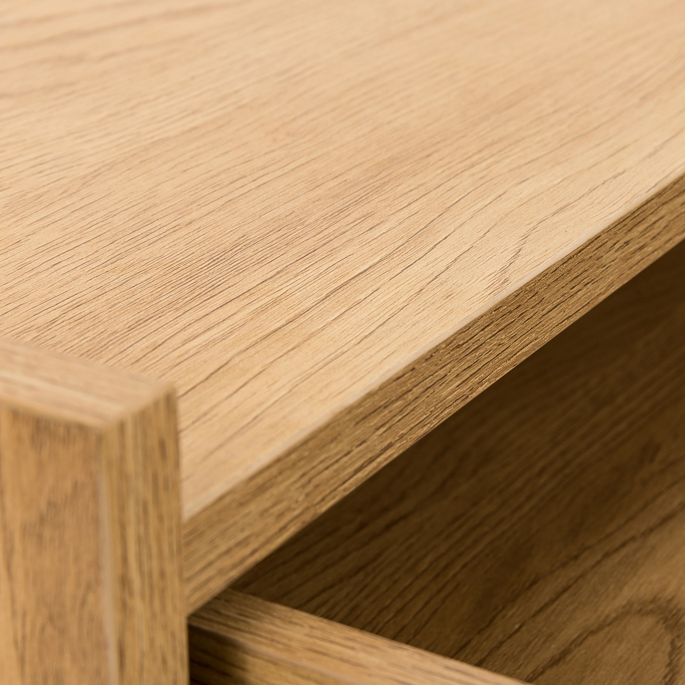 Loft Japandi Bedside Table with 2 Drawers