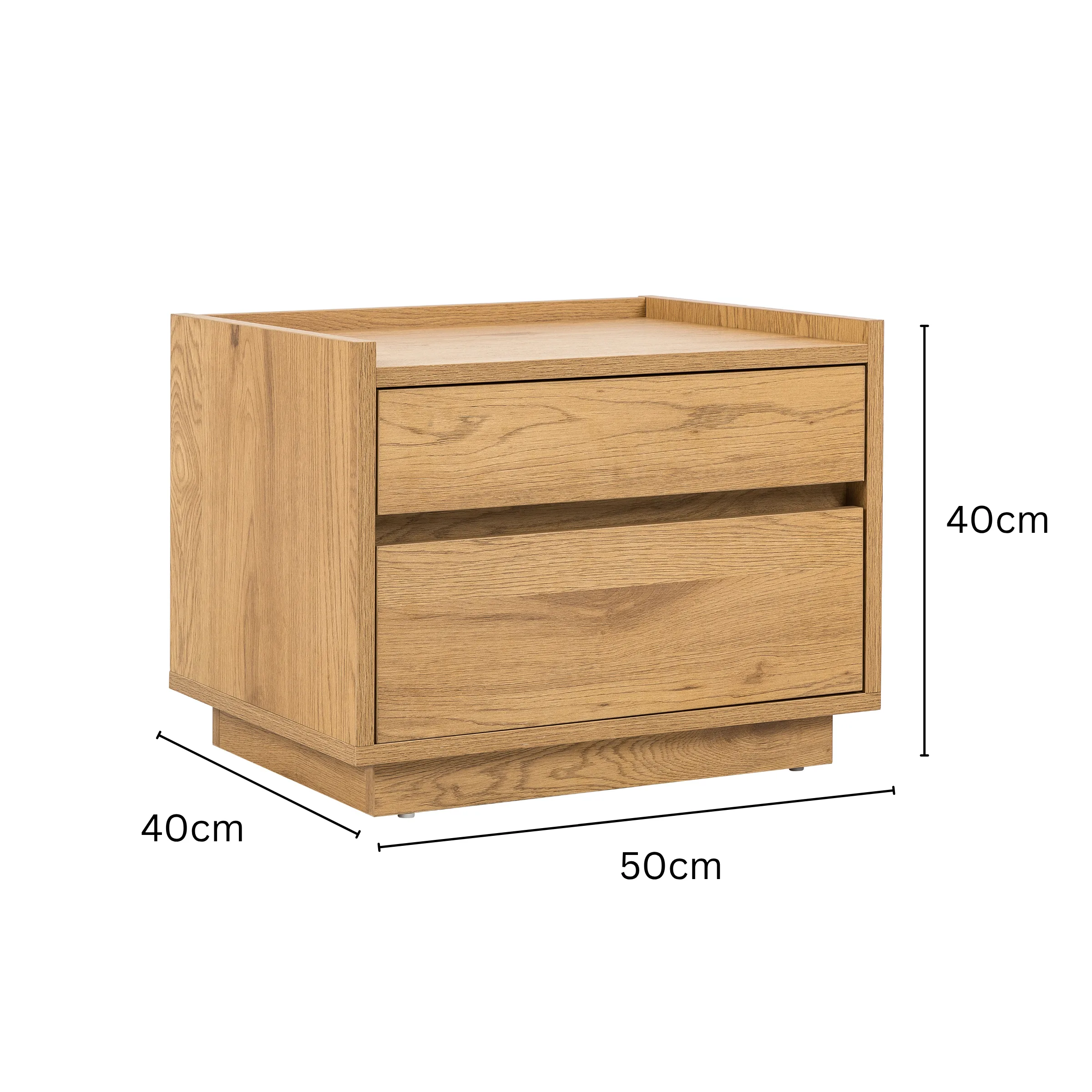 Loft Japandi Bedside Table with 2 Drawers