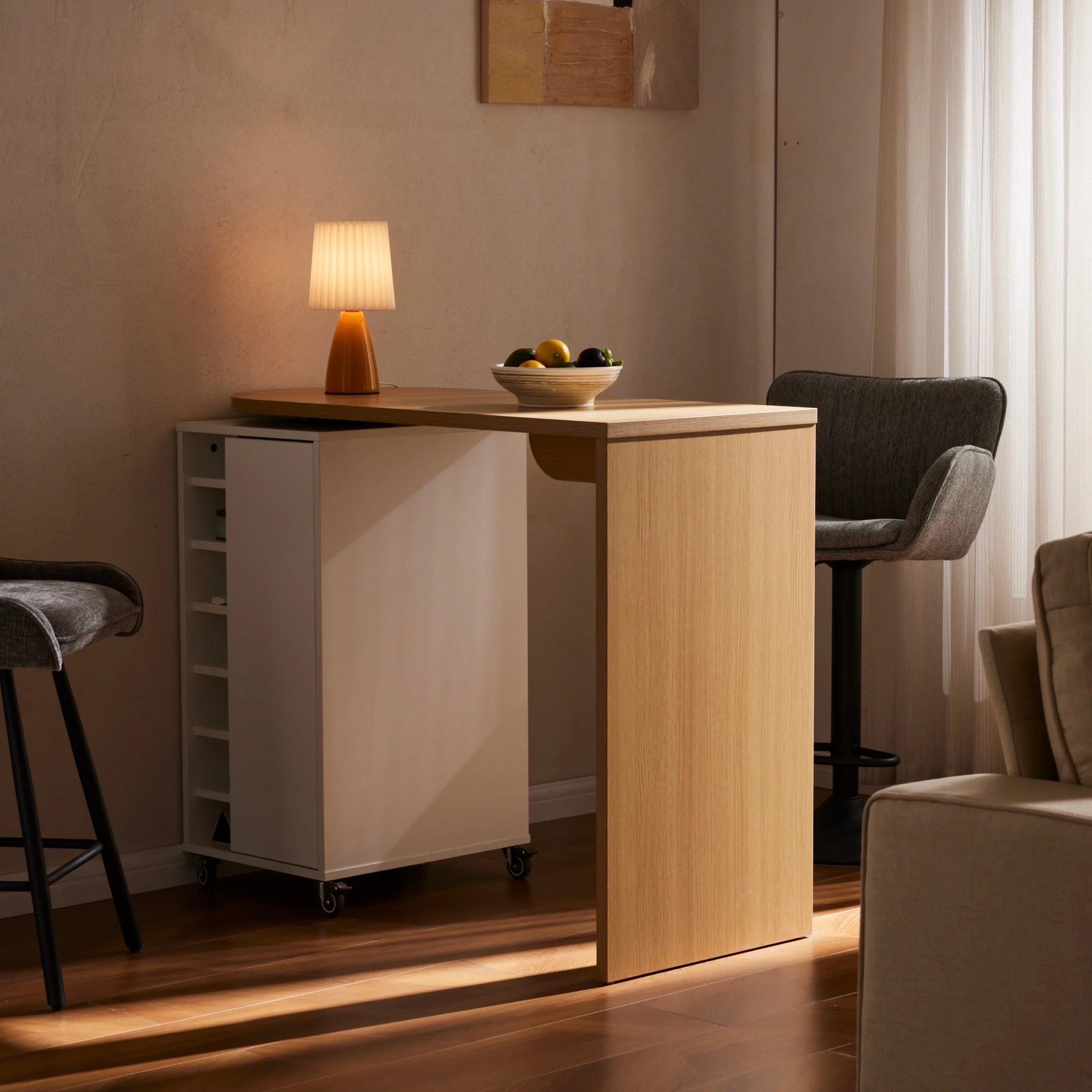 Loft Hansan Bar Table with Wine Storage