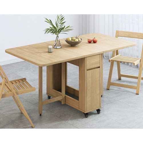 Loft Nordic Gateleg Solid Wood Table, 140x80CM, White stained oak veneer