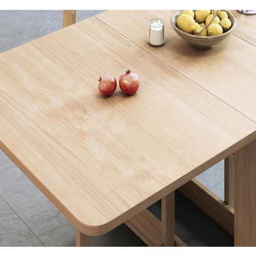 Loft Nordic Gateleg Solid Wood Table, 140x80CM, White stained oak veneer