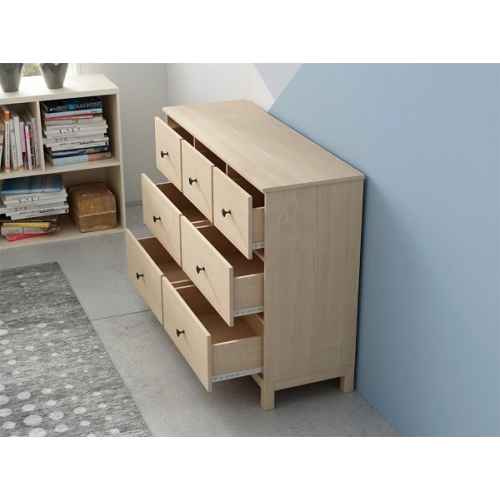 Loft Natsumi Chest of 7 drawers, 114x39CM, White stained oak veneer