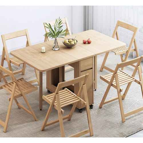 Loft Nordic Gateleg Table with 4 chairs, 140x80CM, White stained oak veneer