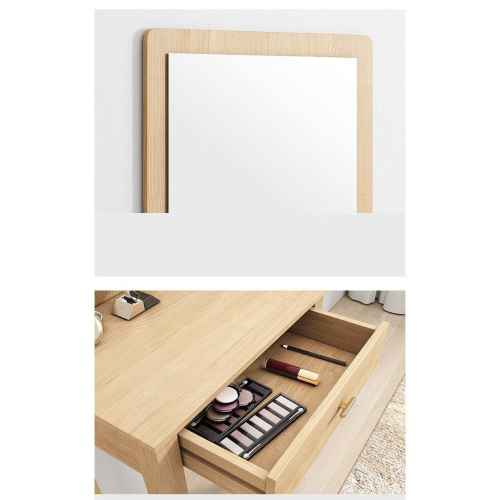 Loft Japandi Dressing Table with Stool, 60x40CM, Oak veneer & White