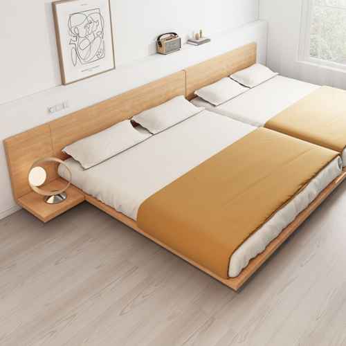 Loft Japandi Platform Supe King Bed Frame with 2 Bedside Tables