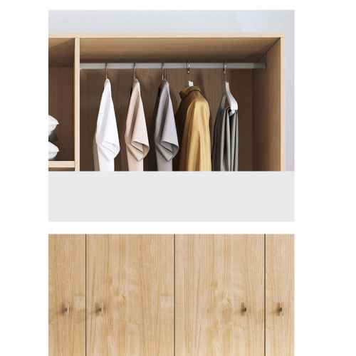 Loft Japandi Wardrobe, 160x60CM, White stained oak veneer