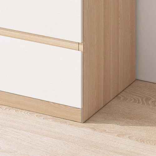 Loft Ensio Chest of 6 drawers, 80x48x123CM, White stained oak veneer