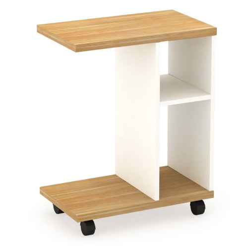 Loft Kalibri Laptop Stand, White & Light Wood