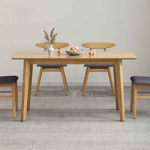 Loft Hansan Extendable Dining Table, Light Wood, 120/150