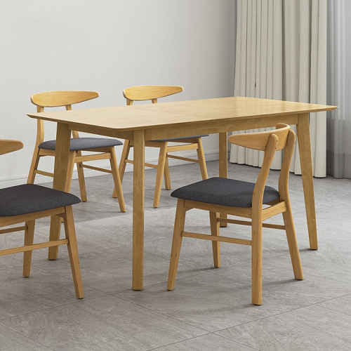 Loft Hansan Extendable Dining Table with 4 chairs, Oak, 120/150x80x75cm