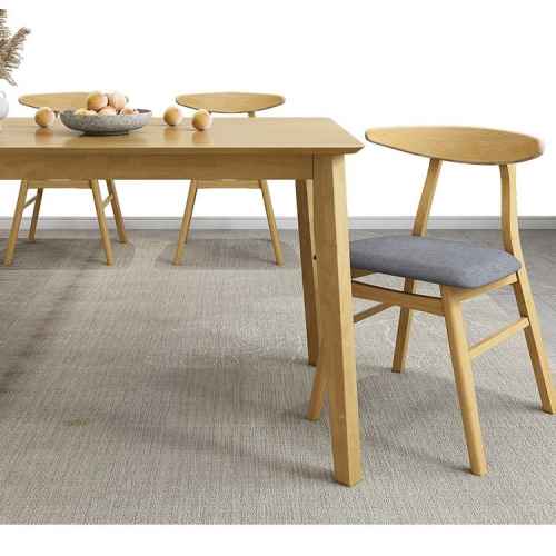 Loft Hansan Dining Table, 1.2m, with 4 chairs, Light Wood