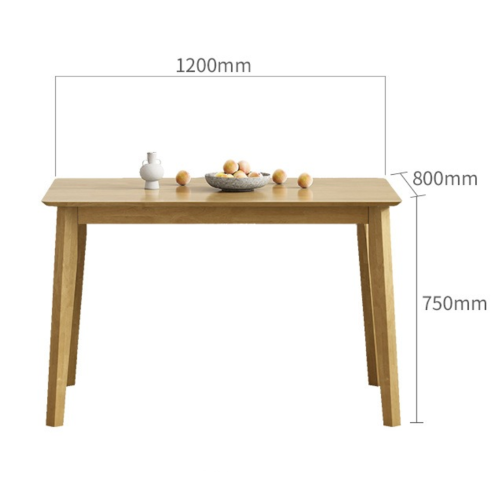 Loft Hansan Dining Table with 4 chairs, Oak, 120x80x75cm