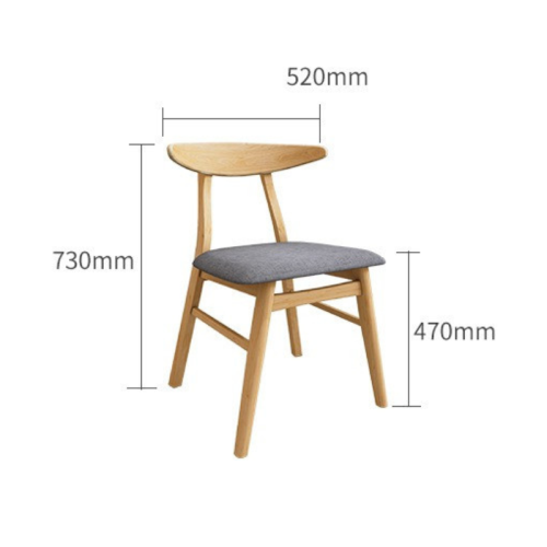 Loft Hansan Dining Table with 4 chairs, Oak, 120x80x75cm
