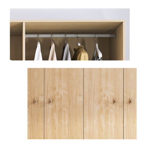 Loft Japandi Wardrobe, 80x60CM, White stained oak veneer