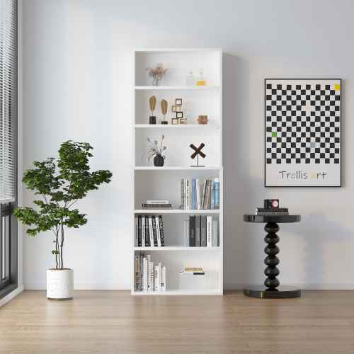 Loft Newton Bookcase, 6-Tier, White