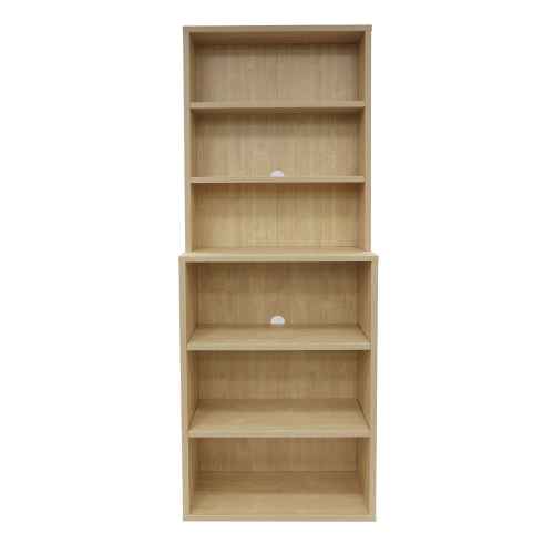 Loft Newton Bookcase, 76.2x34.5x208.4cm, White stained oak veneer