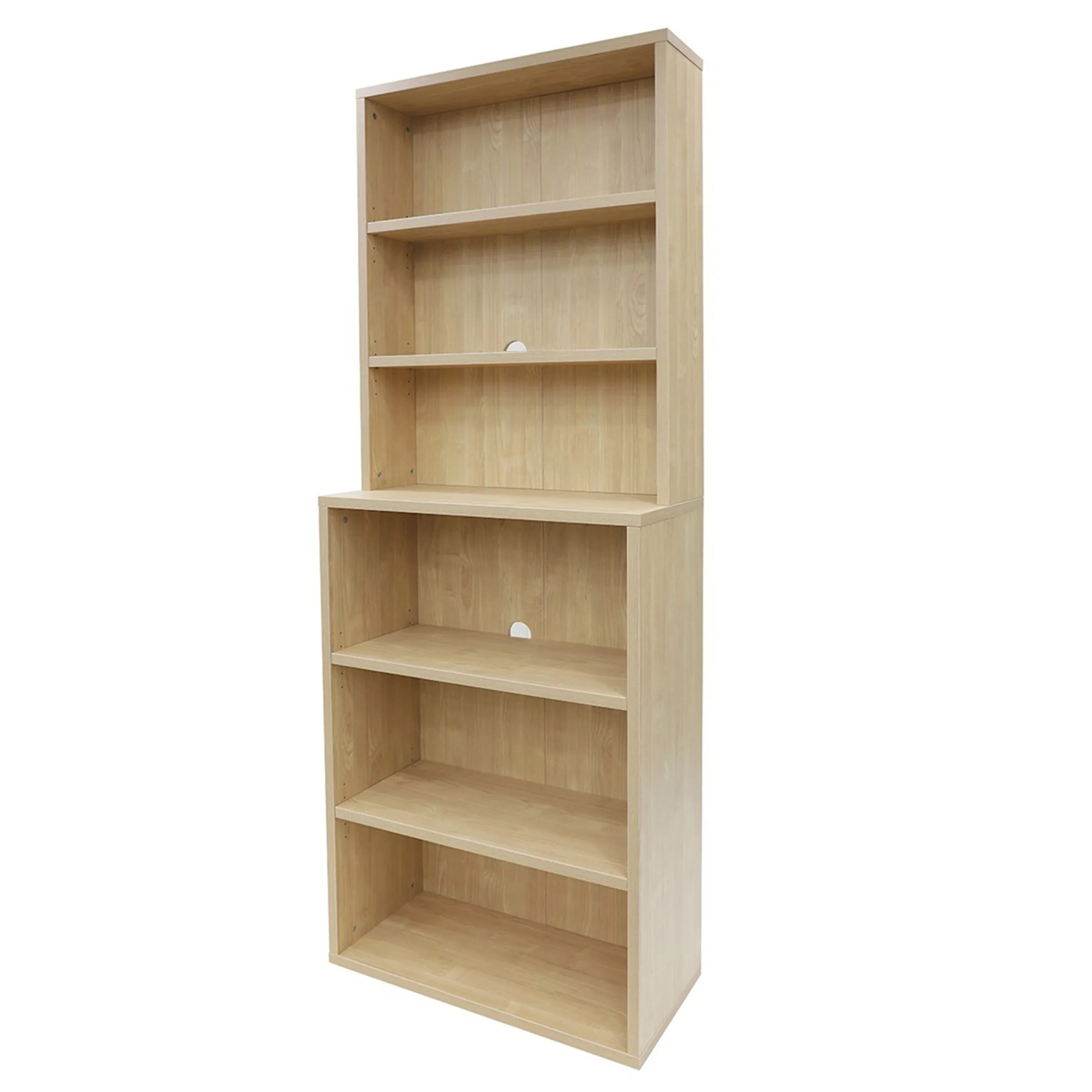 Loft Newton Bookcase, 76.2x34.5x208.4cm, White stained oak veneer