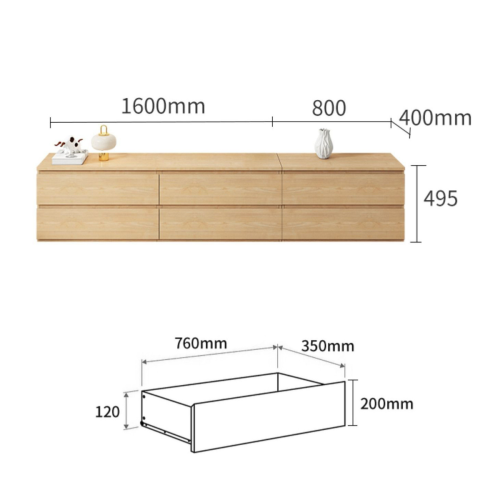 Loft Ensio Entertainment Unit, 2.4m, Light Wood