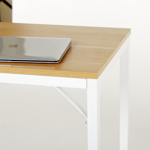 Loft Newton Steel Frame Desk, 100x50x74cm, White & Light Wood