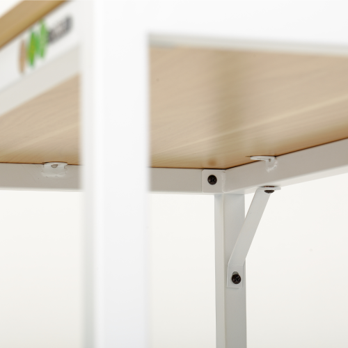 Loft Newton Steel Frame Desk, 1m, White & Light Wood