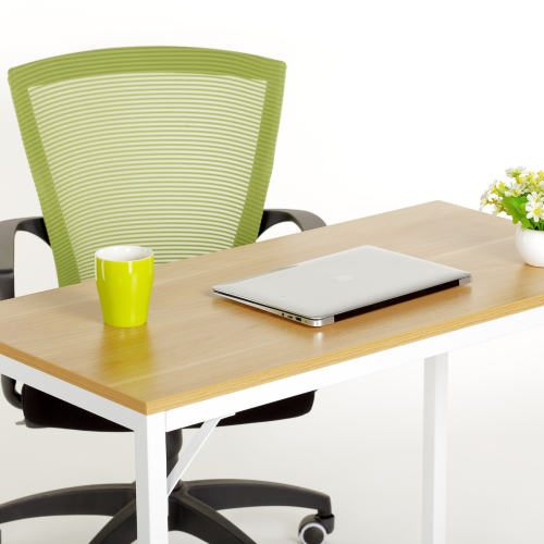 Loft Newton Steel Frame Desk, 1.2m, White & Light Wood