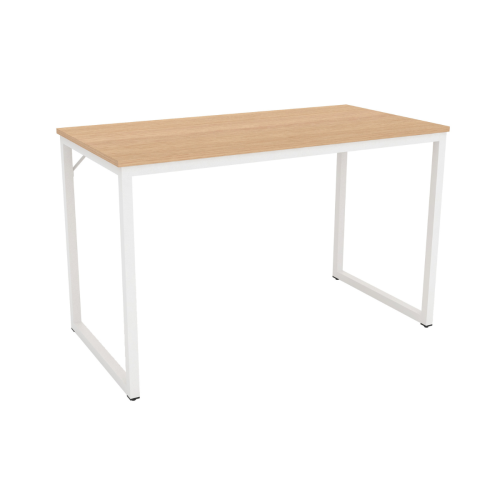 Loft Newton Steel Frame Desk, 1.4m, White & Light Wood