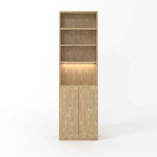 Loft Kiri Bookcase with 2 Doors, 0.6m, Light Wood