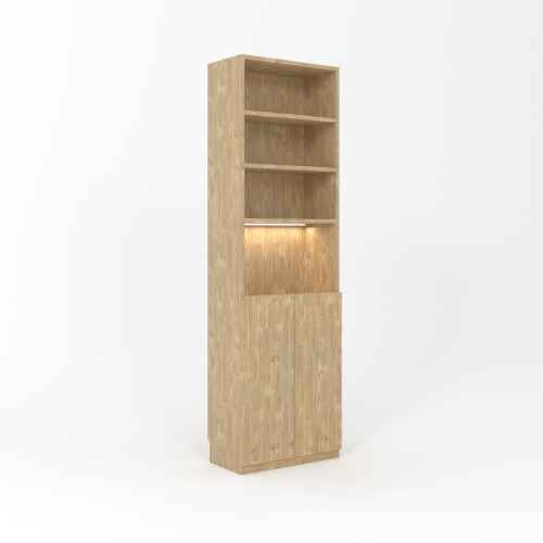 Loft Kiri Bookcase with 2 Doors, 0.6m, Light Wood